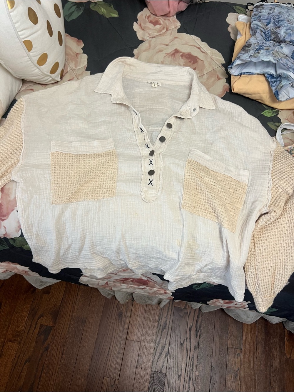 iPOL Textured Henley Pullover